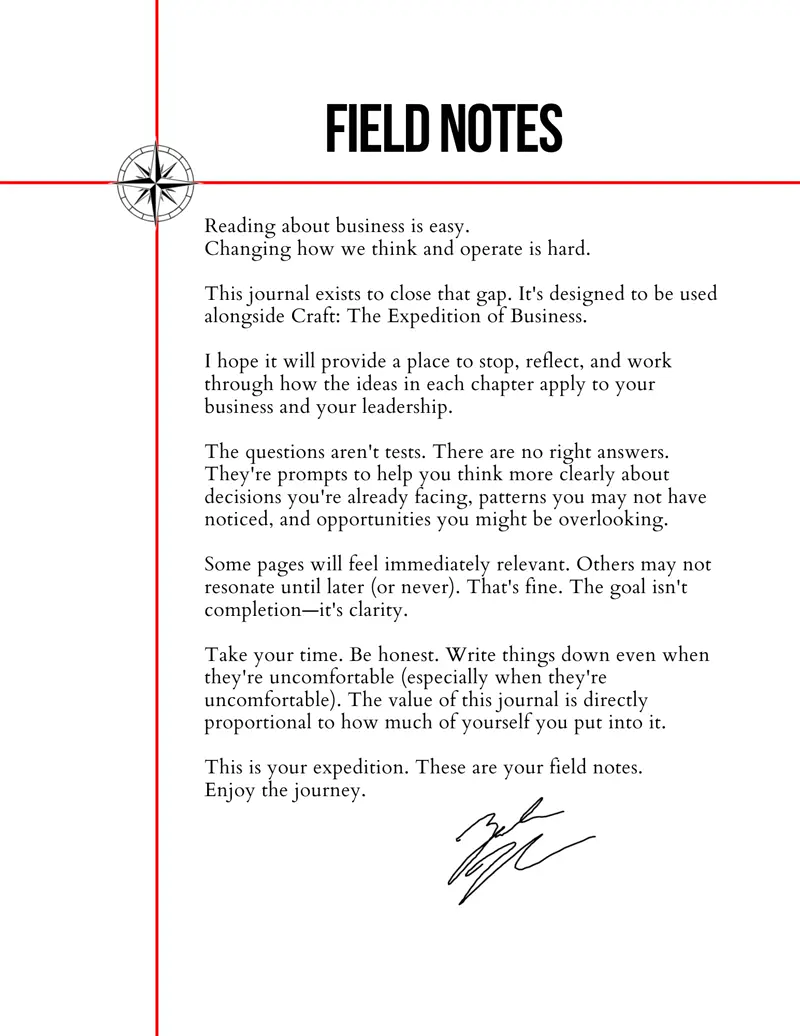 Field Notes introduction page