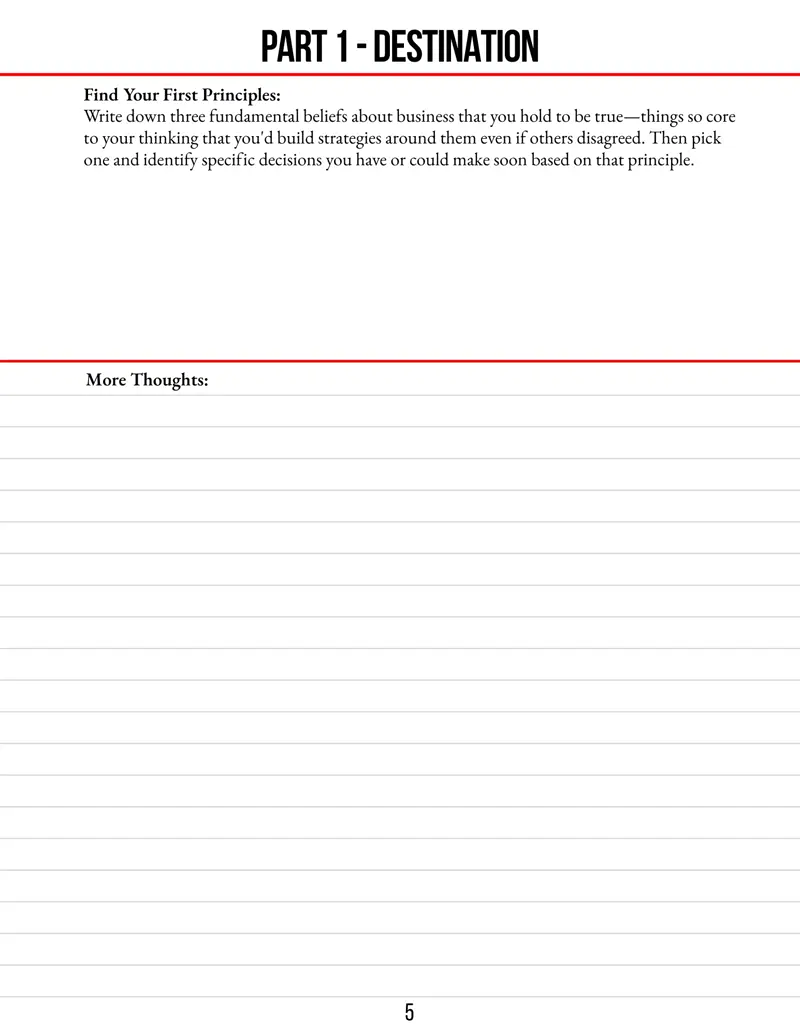 Part 1 – Destination journal page